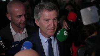 Alberto Núñez Feijóo, este viernes en Barcelona