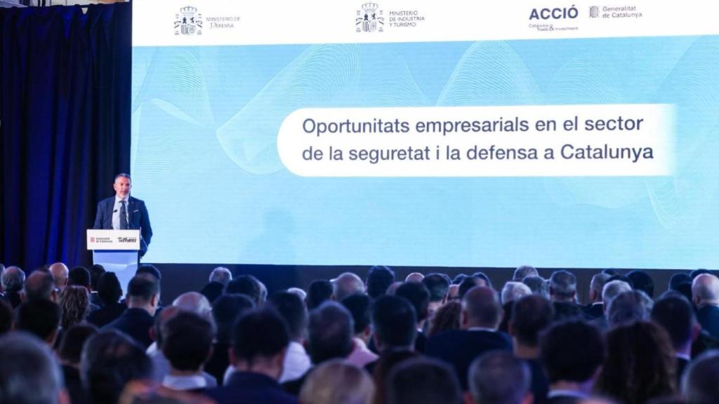El 'conseller' de Empresa y Trabajo de la Generalitat, Miquel Sàmper, en el ciclo de encuentros 'Oportunidades empresariales en el ámbito de la seguridad y la defensa'