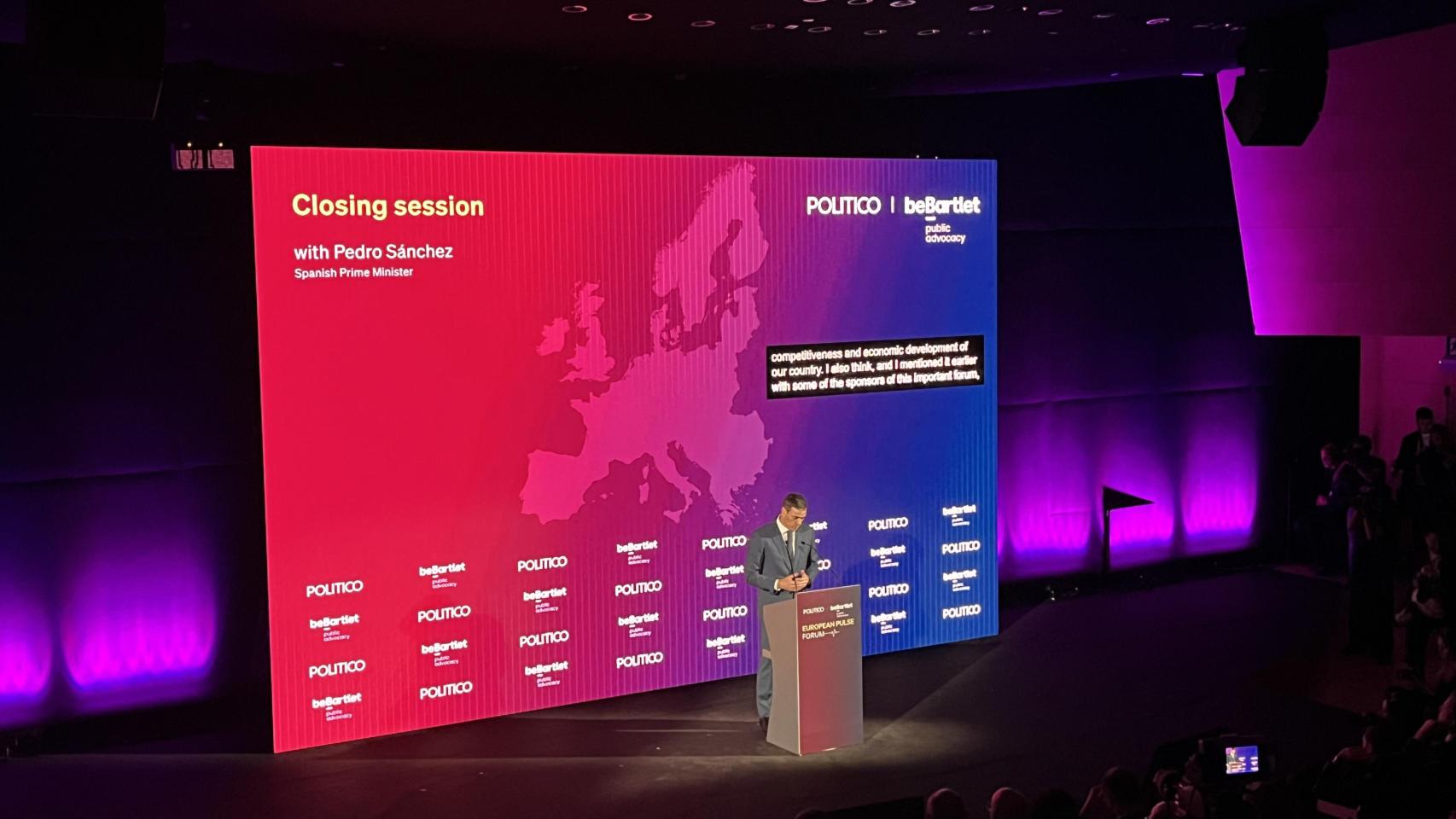 Pedro Sánchez, en la clausura del I European Pulse Forum de Barcelona