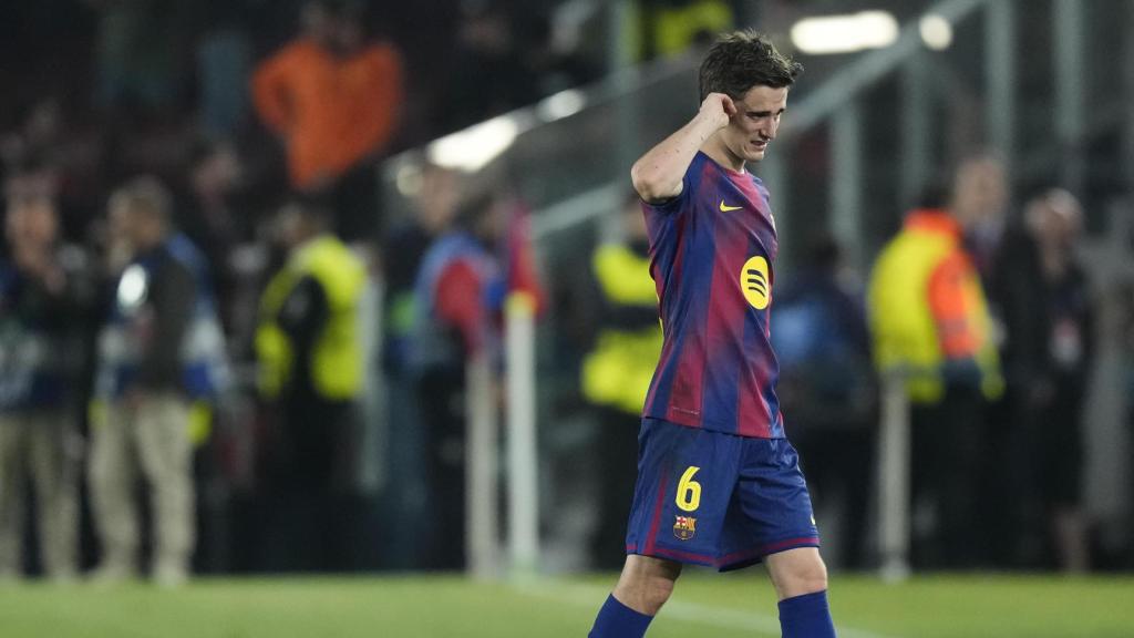 Gavi, trist després del Barça-Atlètic de Champions