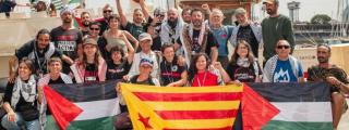 Miembros de la flotilla que partirá desde Barcelona a Gaza este 12 de abril