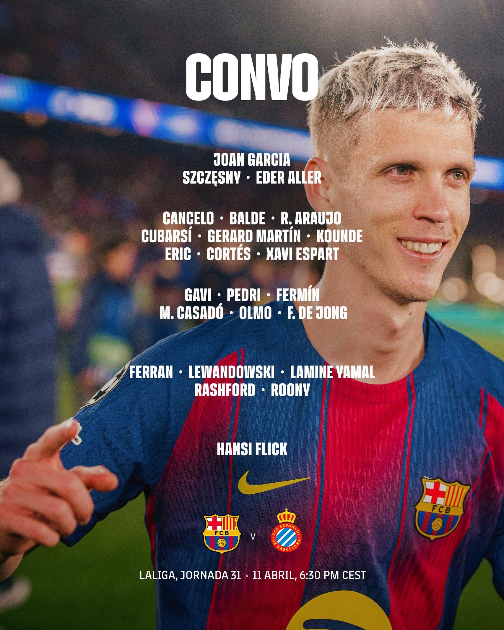 Convocatòria de Hansi Flick per al Barça-Espanyol