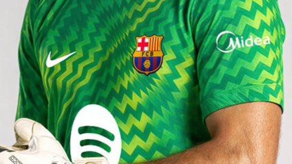 La camiseta de porteros del FC Barcelona 2026-27, según @memorabilia1899.jpg