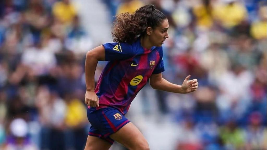 Cèlia Segura en la pretemporada 2025-25 del Barça Femenino