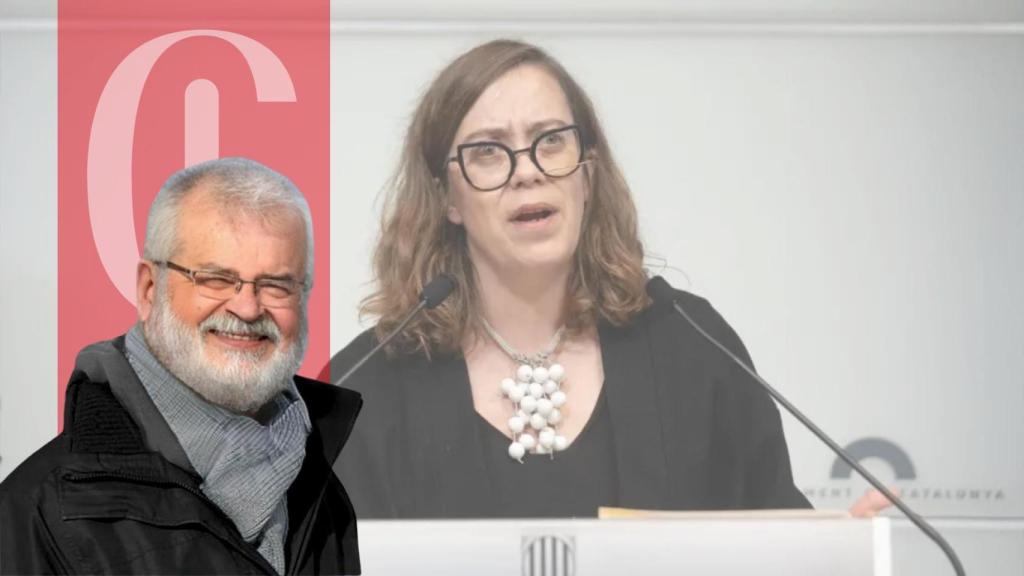 Un montaje del opinador Guillem Bota con una imagen de Eulàlia Reguant de fondo