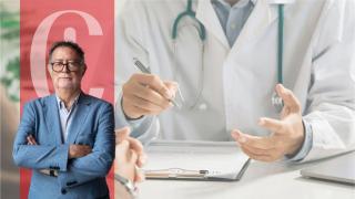Manuel Gómez Acosta e imagen de archivo de un médico