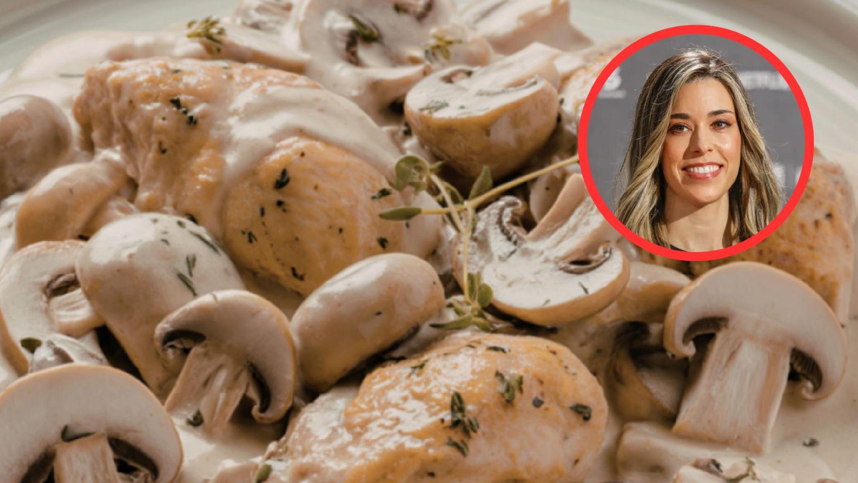 Marta Sanahuja y champiñones con queso