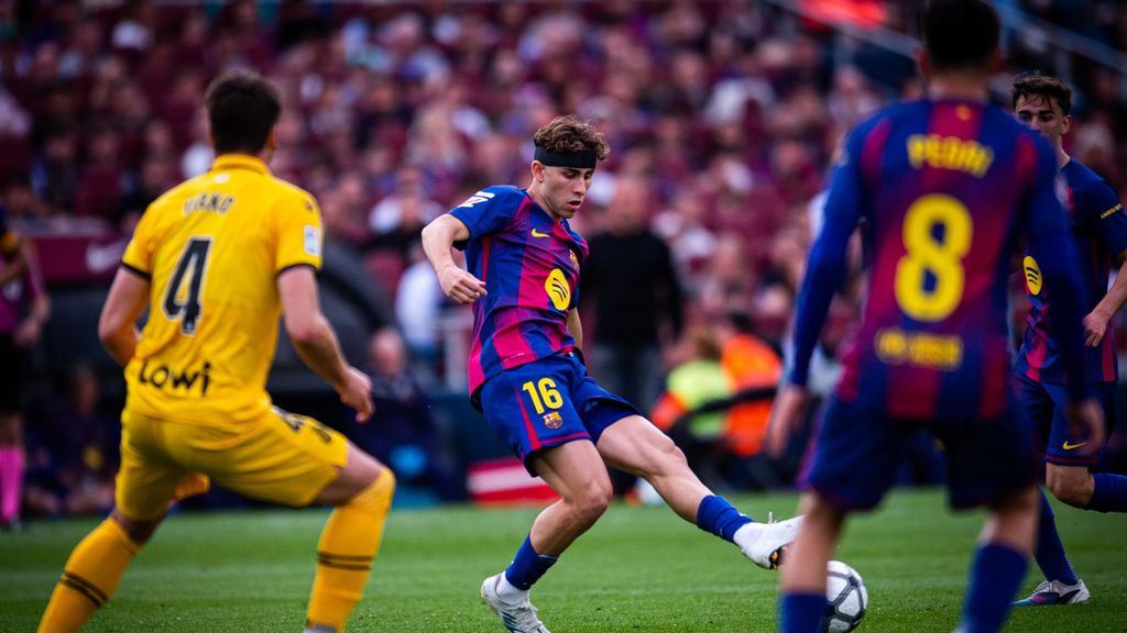 Fermín López durant el Barça-Espanyol