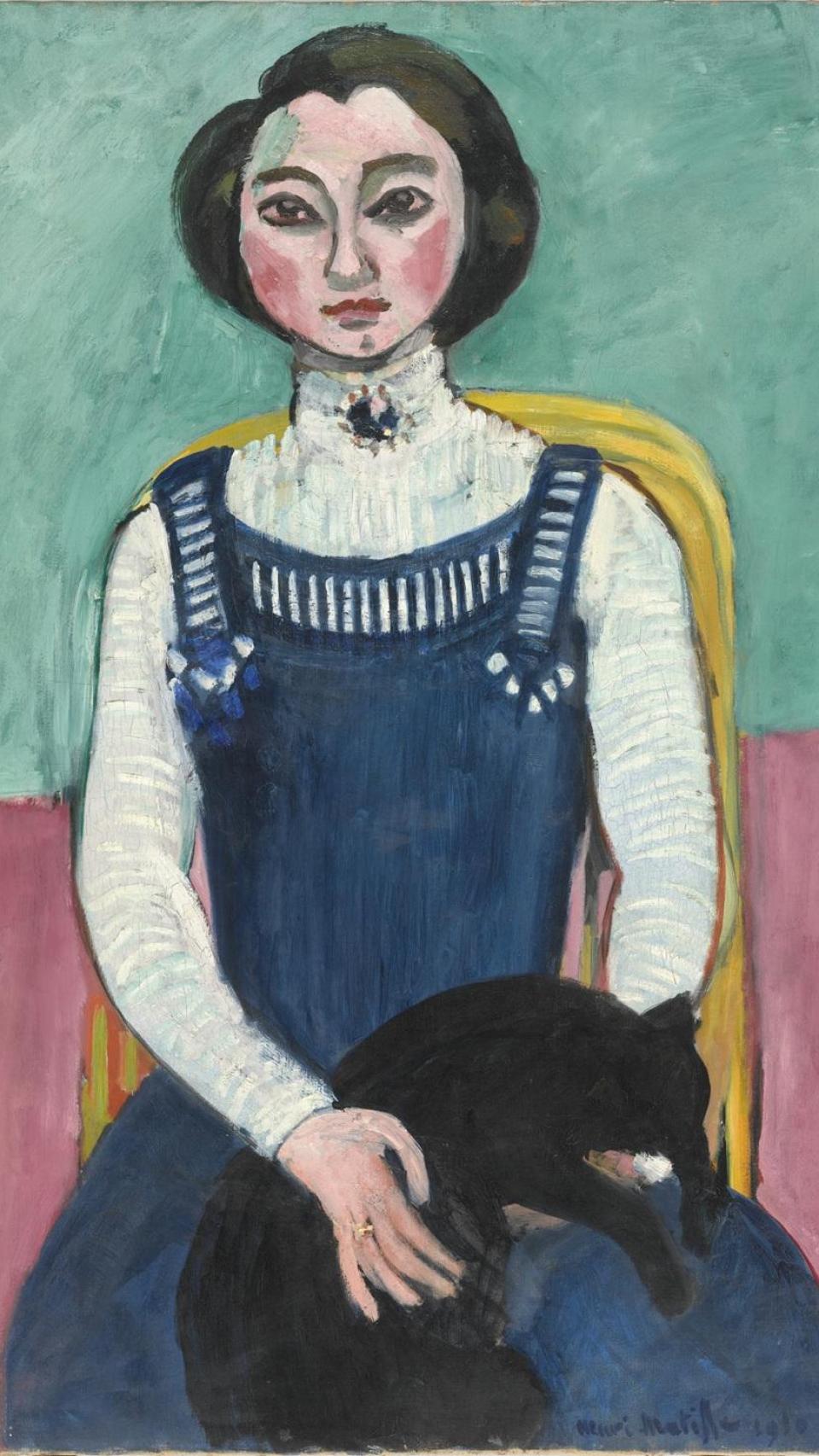 L'oli ‘Marguerite au chat noir’, executat per Matisse a principis de 1910.
