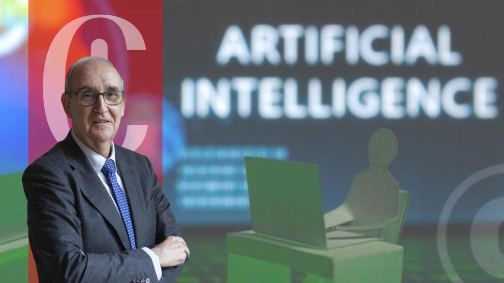 Toni Garrell y una representación de la IA