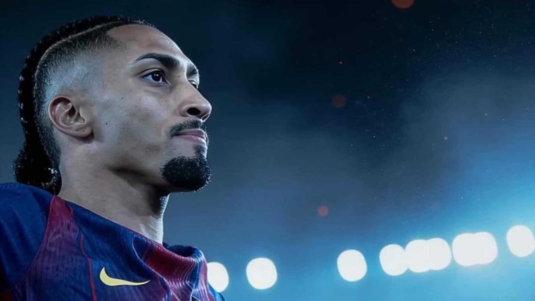 Raphinha, en un partido con el Barça