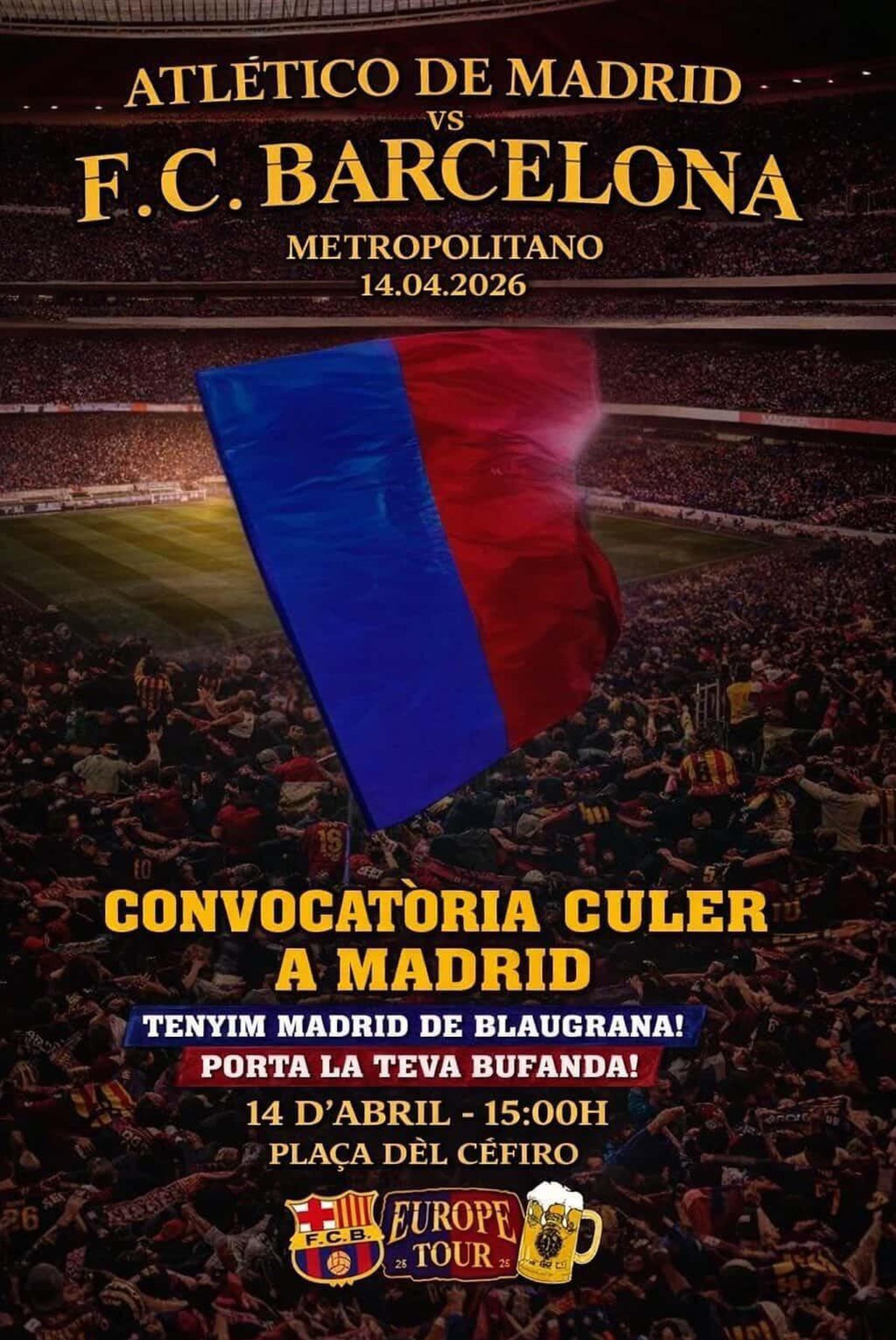 Convocatoria de aficionados del Barça en Madrid
