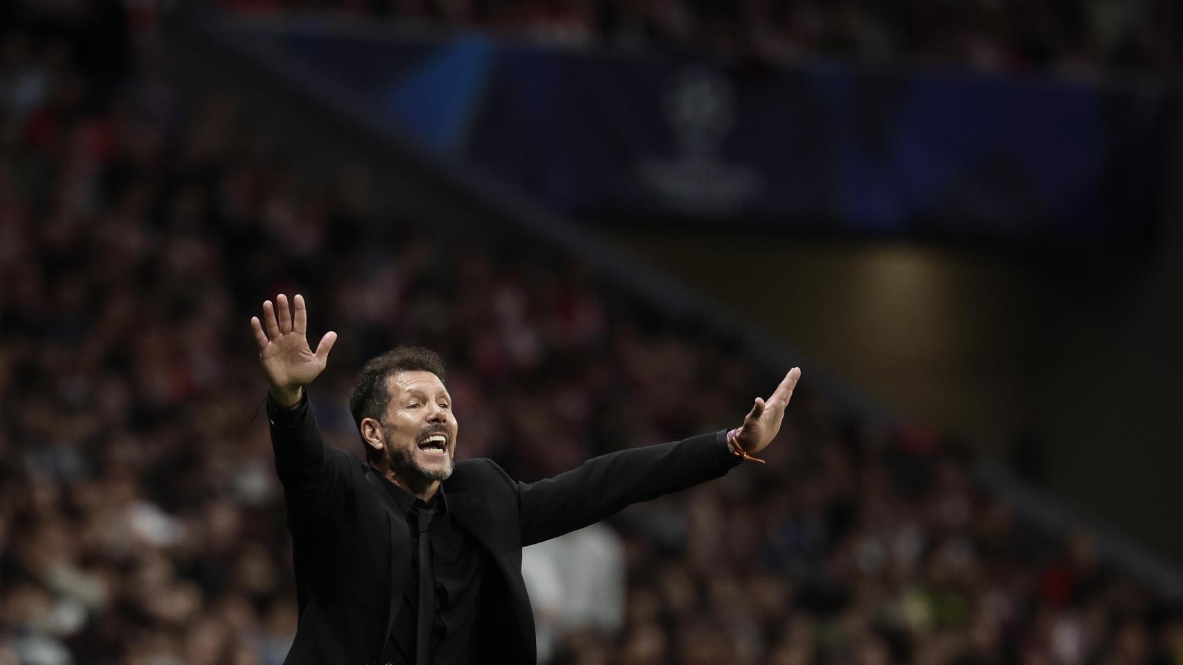 'Cholo' Simeone, en el Atlético de Madrid-Barça de Champions