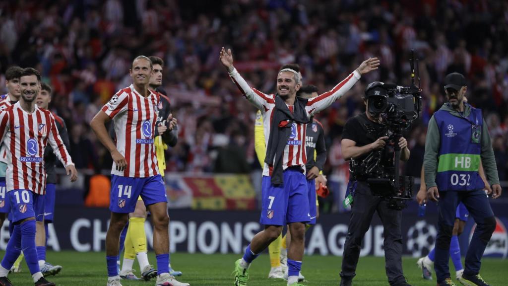 Antoine Griezmann celebra el pase del Atlético de Madrid a las semifinales de la Champions League