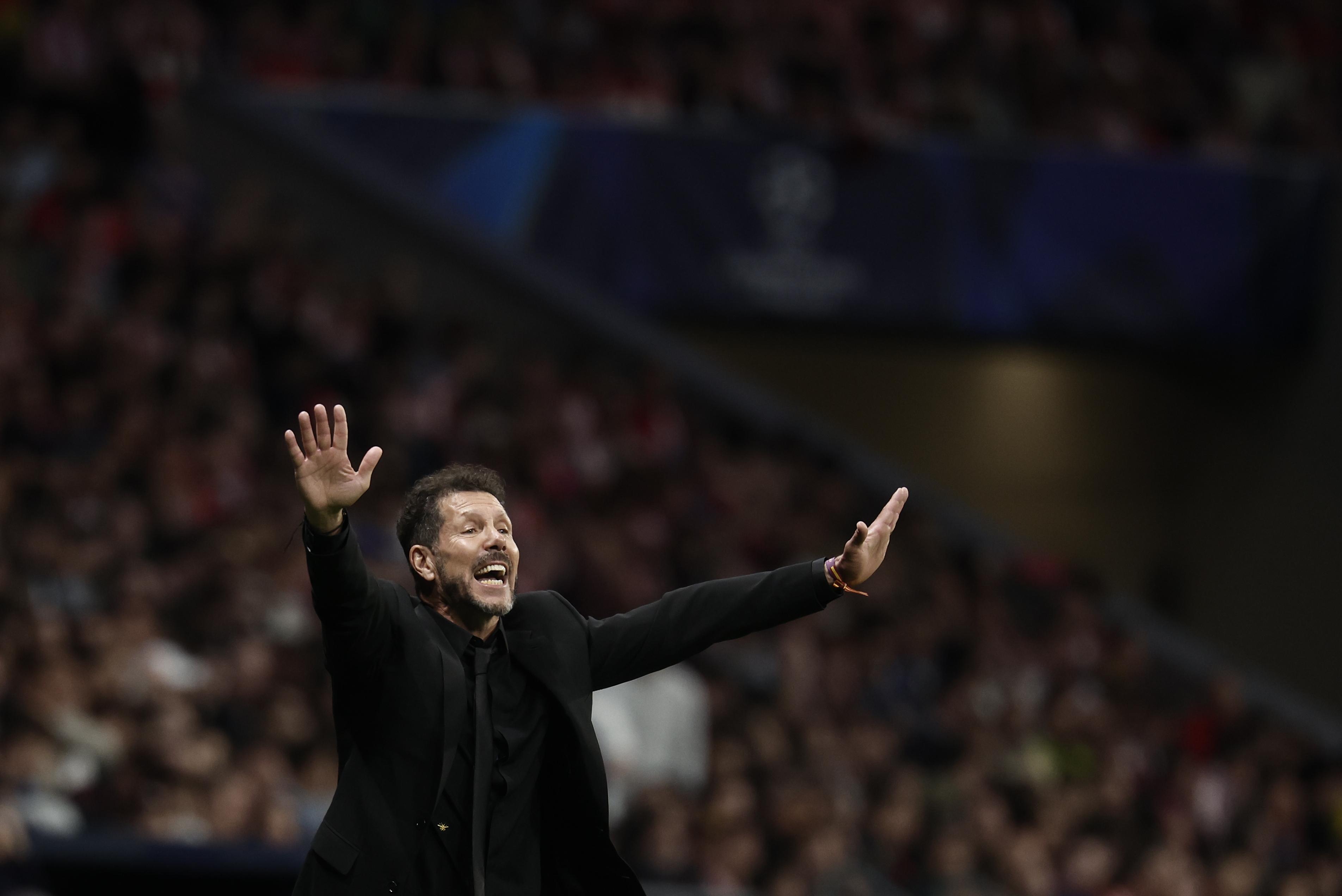 'Cholo' Simeone, a l'Atlètic de Madrid-Barça de Champions