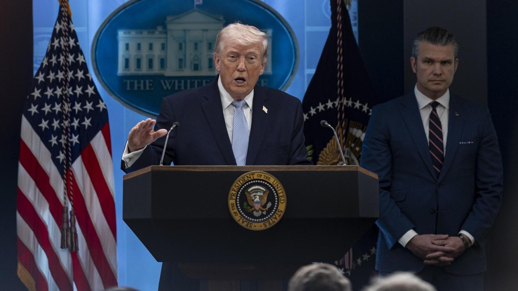 El presidente de EEUU, Donald Trump, en una reciente comparecencia ante los medios en la Casa Blanca / EP