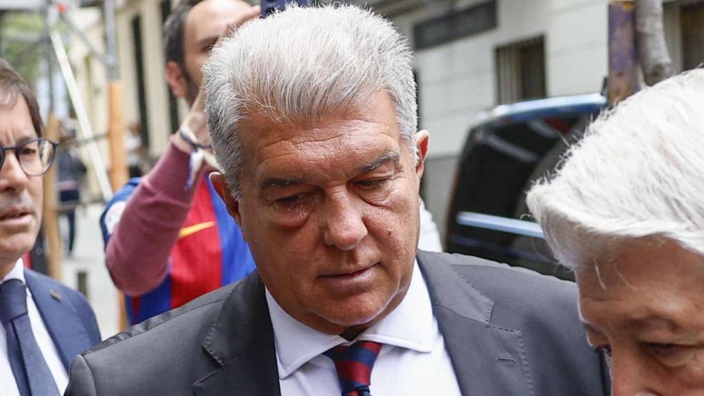 Joan Laporta en la merienda de directivas con Enrique Cerezo