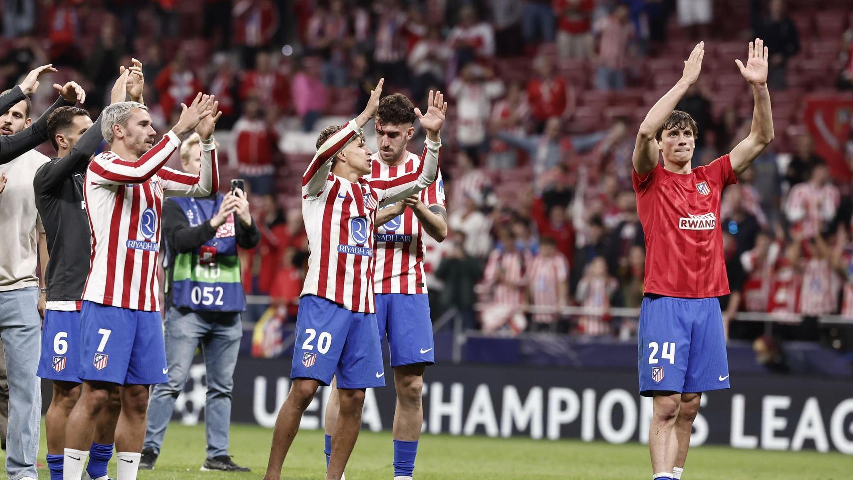 Los jugadores del Atlético, eufóricos