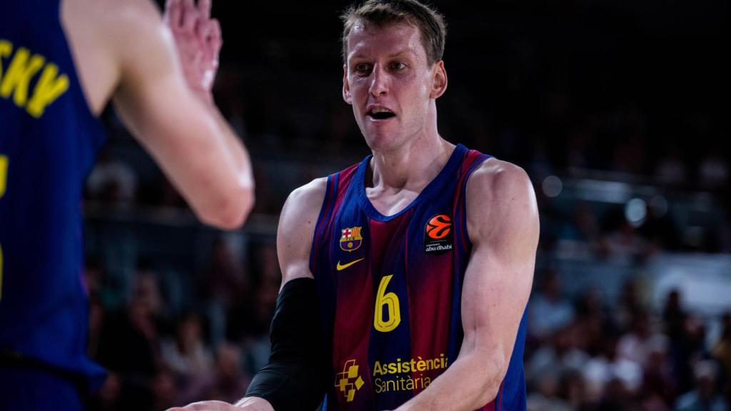 Jan Vesely, durant el partit Barça de bàsquet-Bayern de Munic de l'Eurolliga
