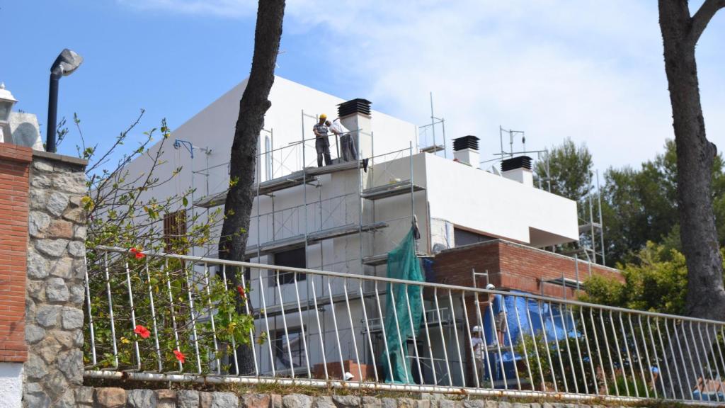 La mansió de Leo Messi durant el procés d'obres el 2014