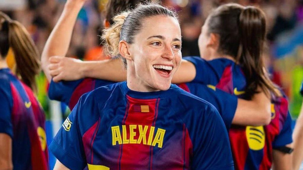 Ona Batlle celebra la victoria del Barça ante el Real Madrid en el Spotify Camp Nou