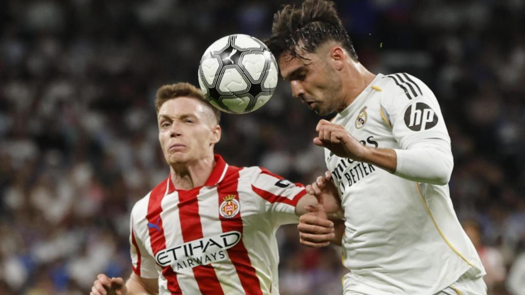 Raúl Asencio, durant el Real Madrid-Girona
