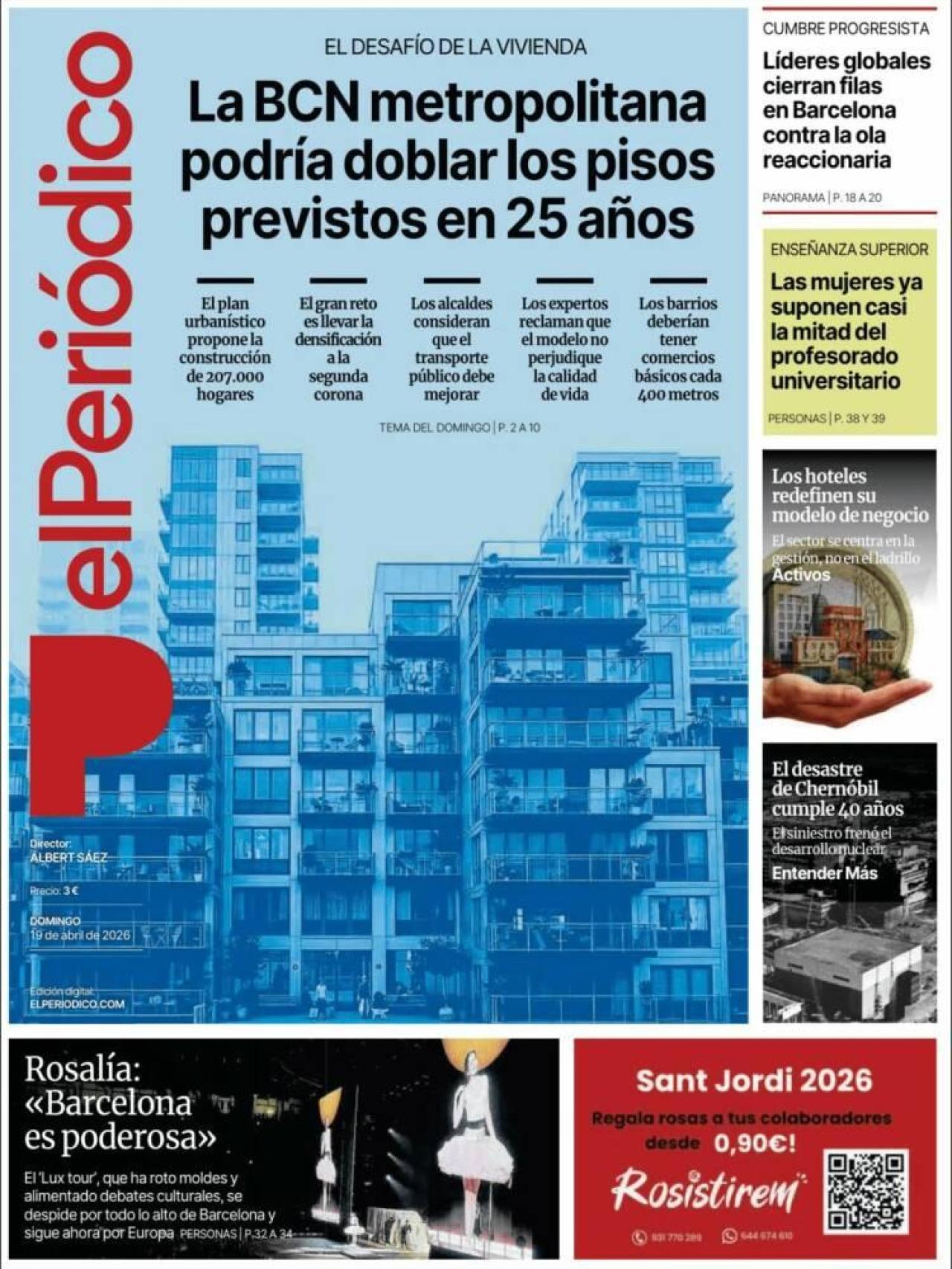 Portada de 'El Periódico' el 19 d'abril