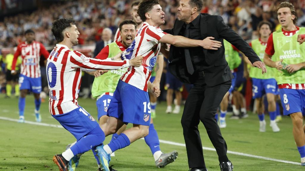 Julián Álvarez celebra su gol en la final de la Copa del Rey contra la Real Sociedad