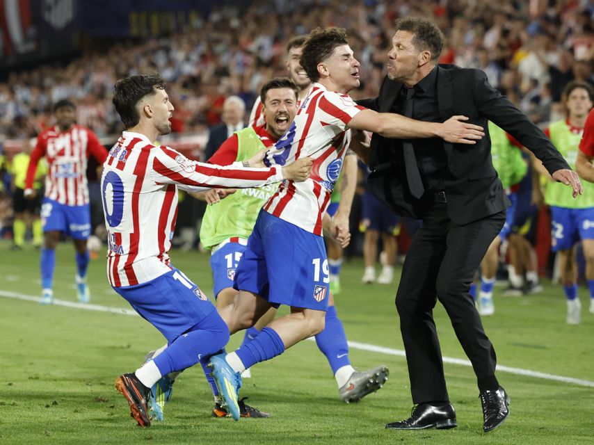 Julián Álvarez celebra el seu gol a la final de la Copa del Rei contra la Reial Societat