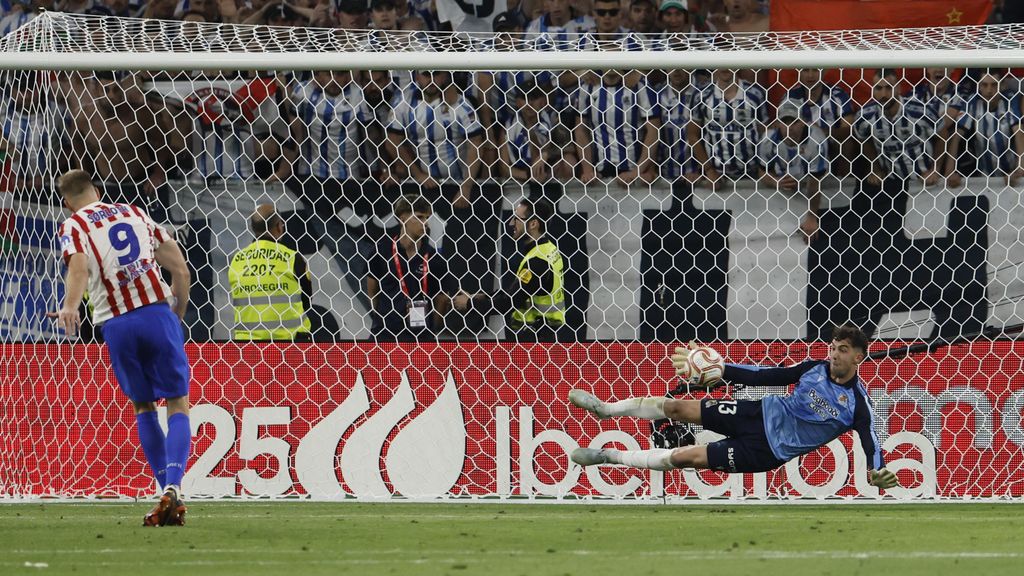 Alexander Sorloth falla el seu penal a la final de la Copa del Rei contra la Reial Societat