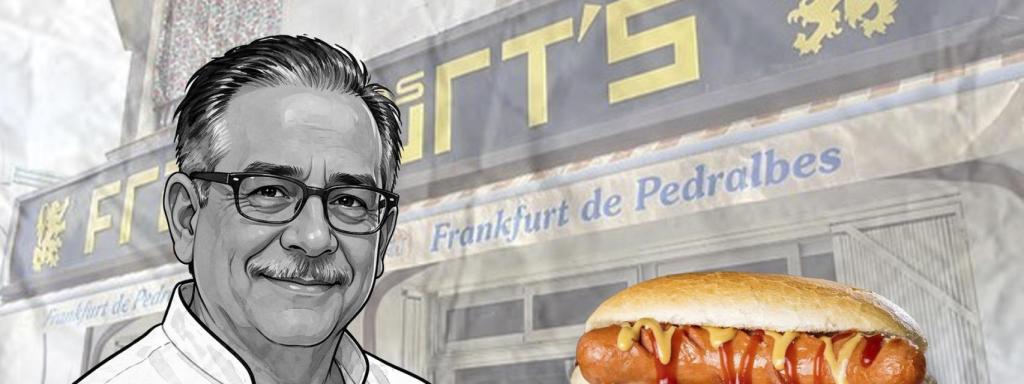 Fotomuntatge del propietari de Casa Vallès, un frankfurt i el Frankfurt Pedralbes