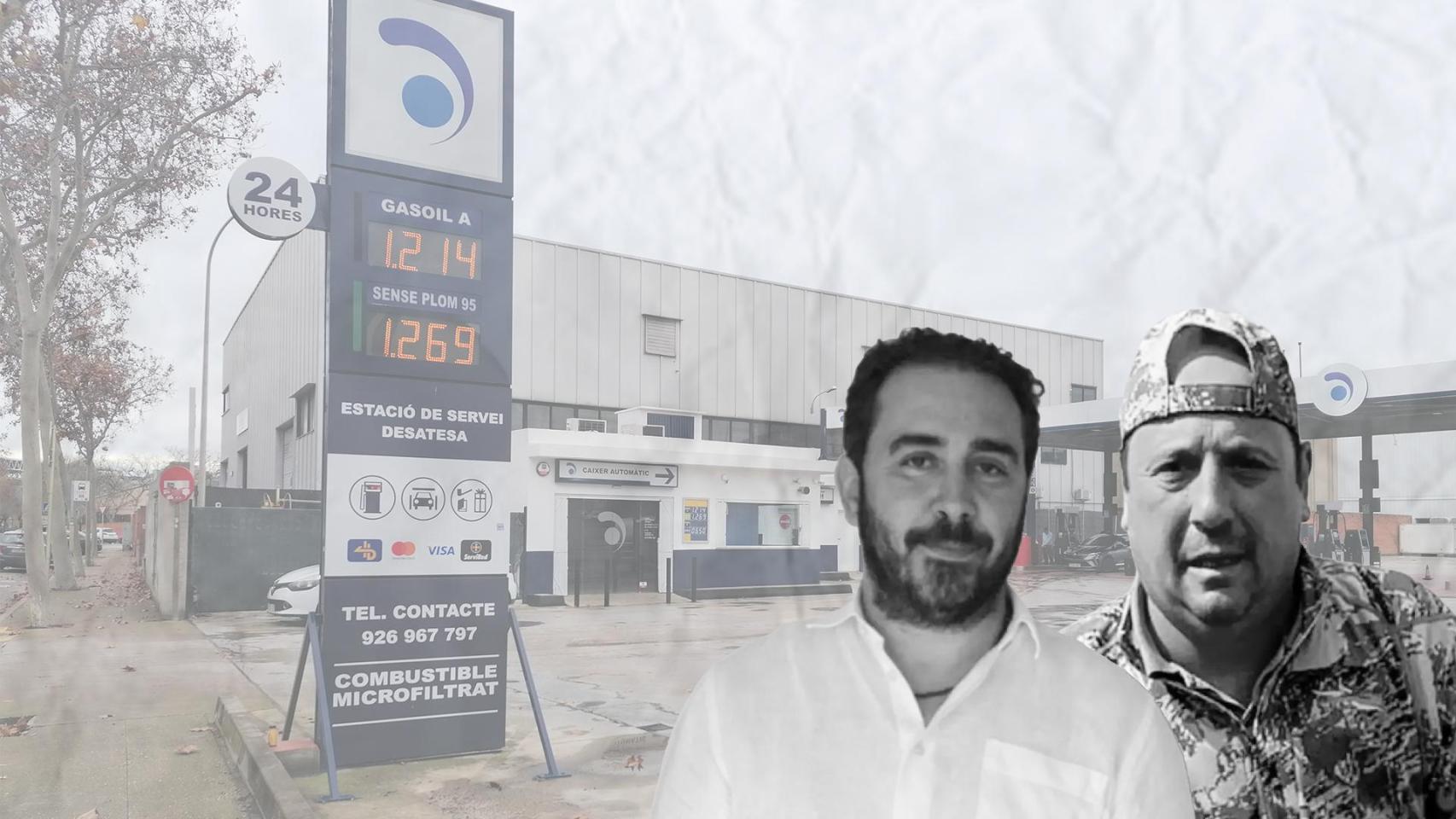 Fotomontaje de una de las gasolineras de la trama, Víctor de Aldama y Claudio Rivas