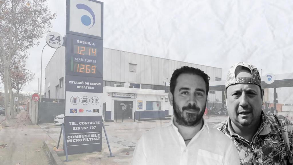 Fotomontaje de una de las gasolineras de la trama, Víctor de Aldama y Claudio Rivas
