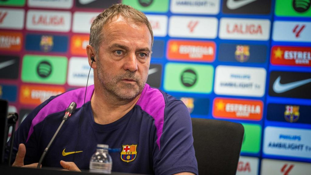 Hansi Flick atiende a los medios antes del Barça-Celta