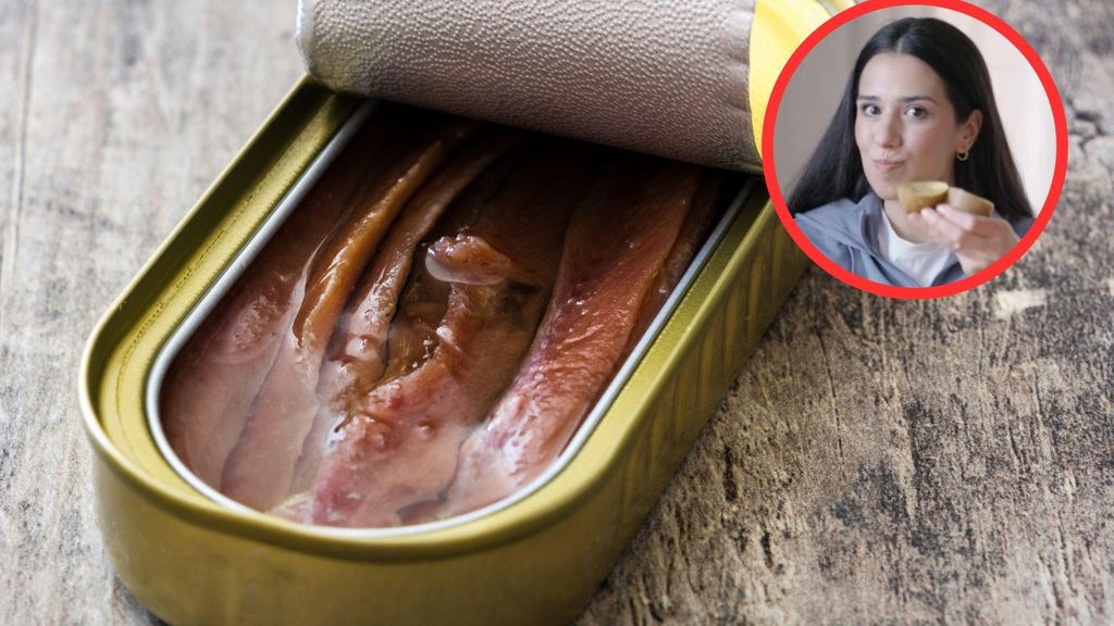 Sandra Moñino y lata de anchoas