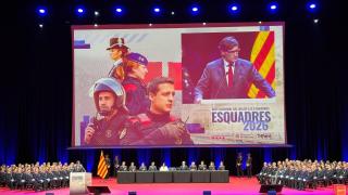 El 'president' de la Generalitat, Salvador Illa, en la clausura del acto del Dia de les Esquadres 2026 este miércoles en el Centro de Convenciones Internacionales de Barcelona (CCIB)