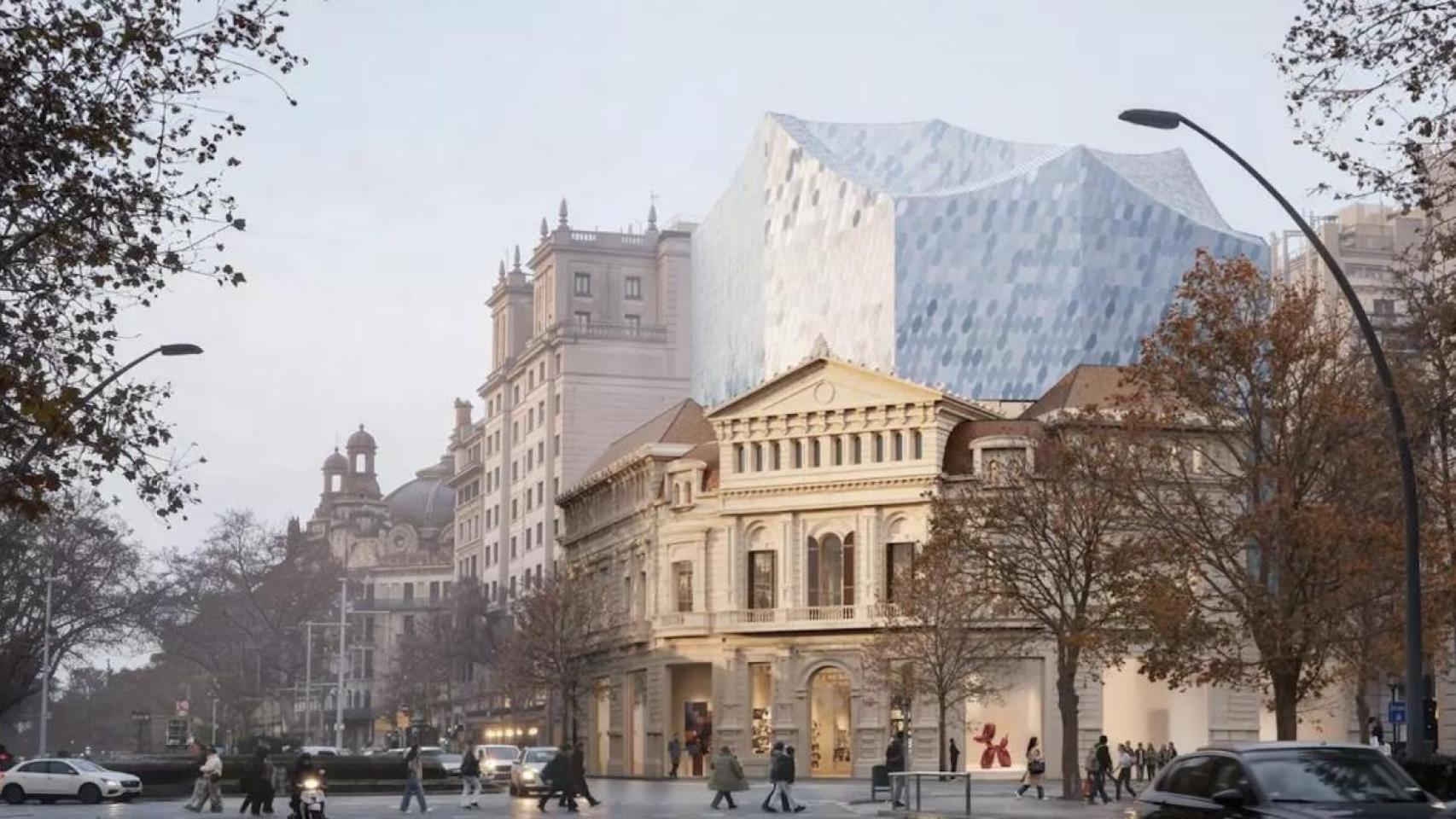 Recreación digital del futuro Museu Thyssen de Barcelona