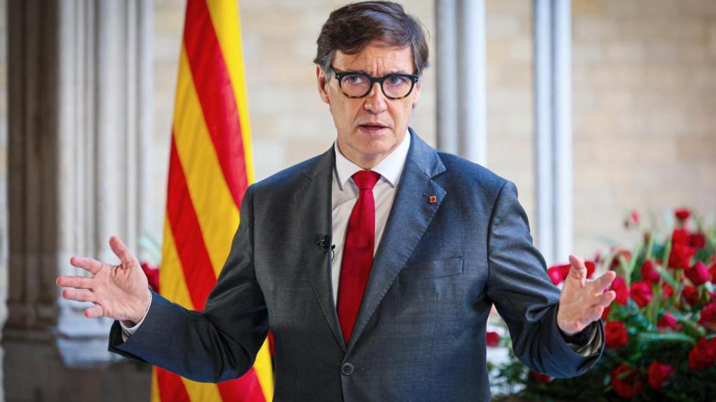 El presidente de la Generalitat, Salvador Illa, en su mensaje institucional por la Diada de Sant Jordi 2026
