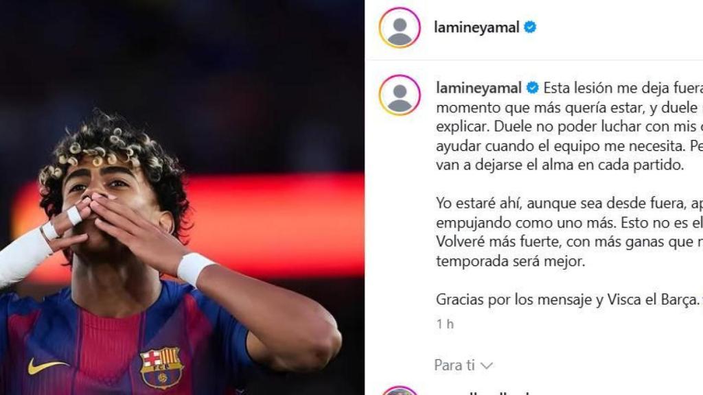 Lamine Yamal trenca el seu silenci després de lesionar-se del bíceps femoral