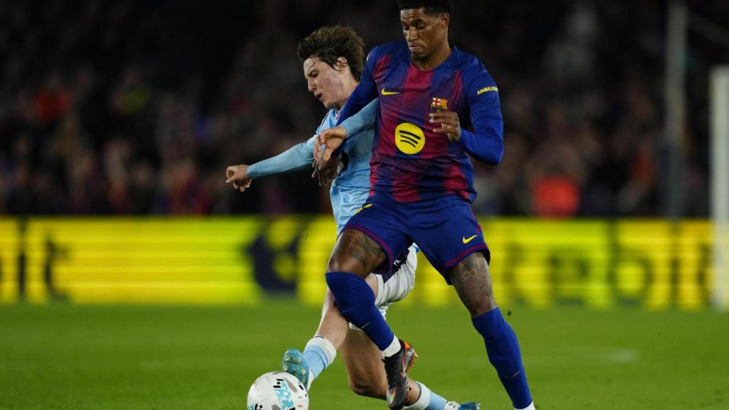 Marcus Rashford durante el Barça-Celta
