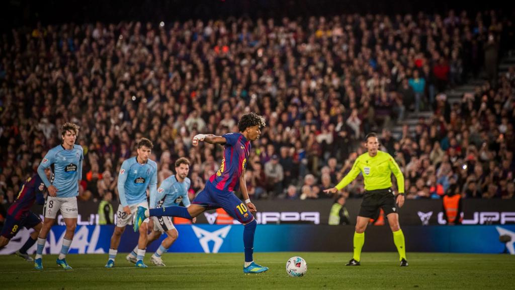 El penalti en el que se lesionó Lamine Yamal