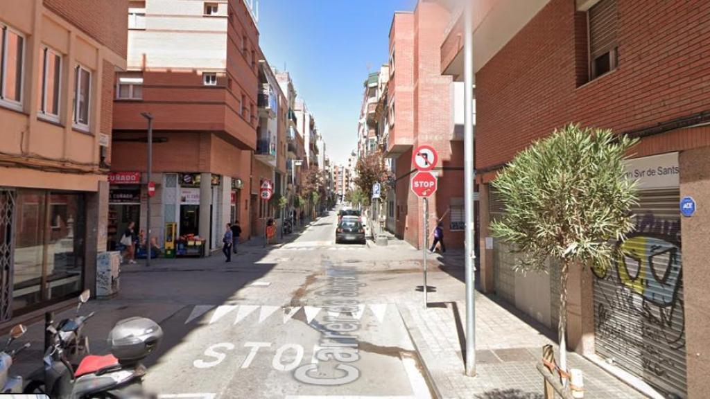 Confluencia de las calles Sugranyes y Sant Frederic, en la zona donde se produjo el tiroteo en el barrio de Sants