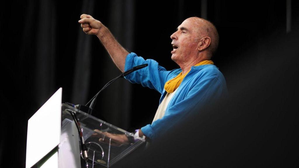 El cantautor Lluís Llach, ya expresidente de la ANC, en un mitin