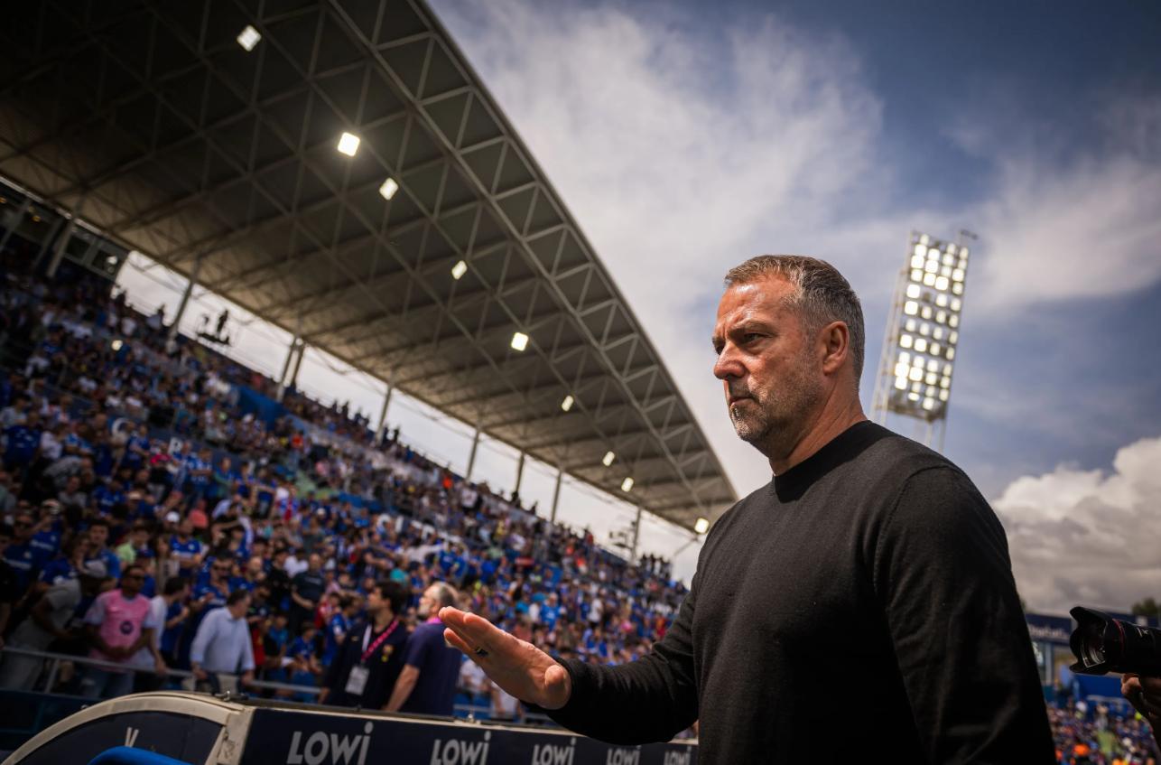 Hansi Flick, en el partit Getafe-Barça