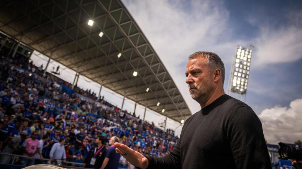 Hansi Flick, en el partido Getafe-Barça