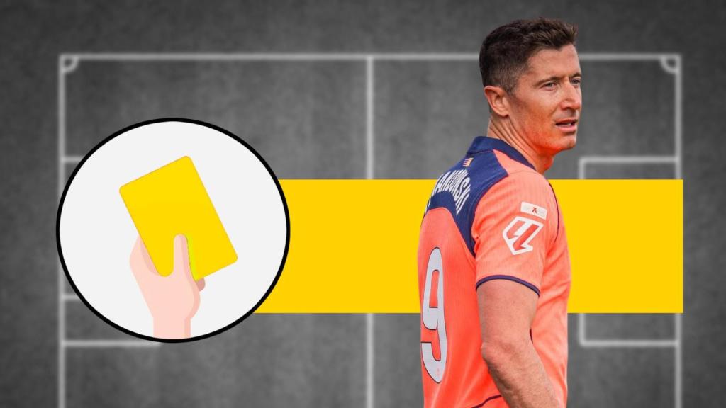 Tarjeta amarilla para Robert Lewandowski en el Getafe-Barça