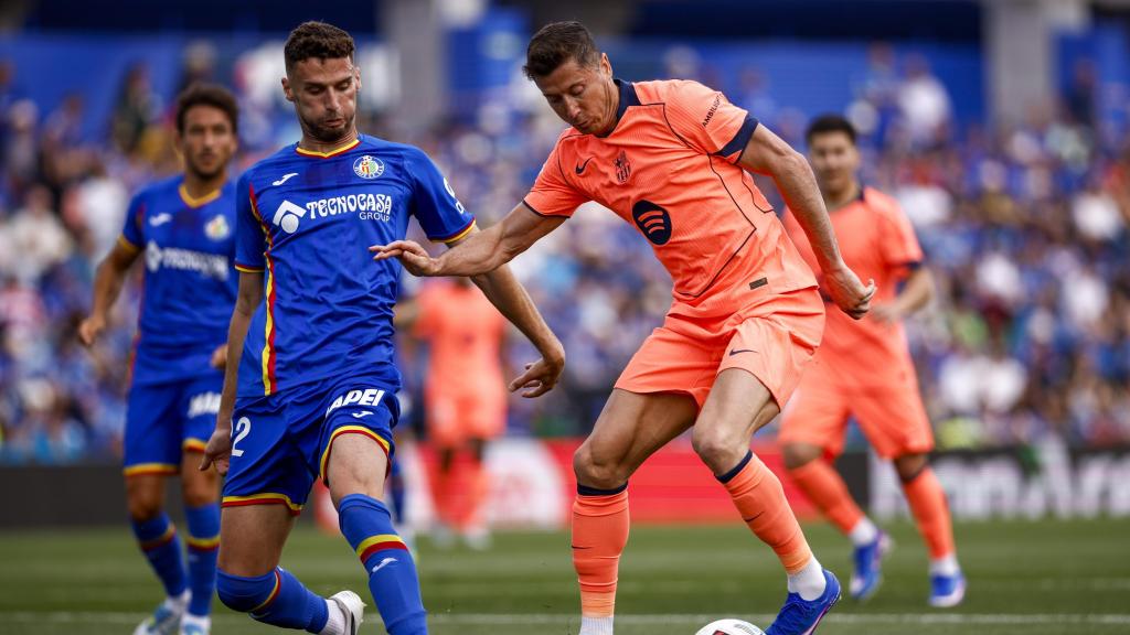 Robert Lewandowski, durant el partit Getafe-Barça