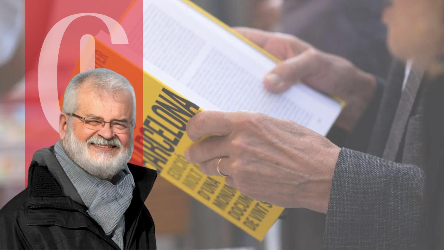 Guillem Bota y un hombre leyendo un libro el día de Sant Jordi