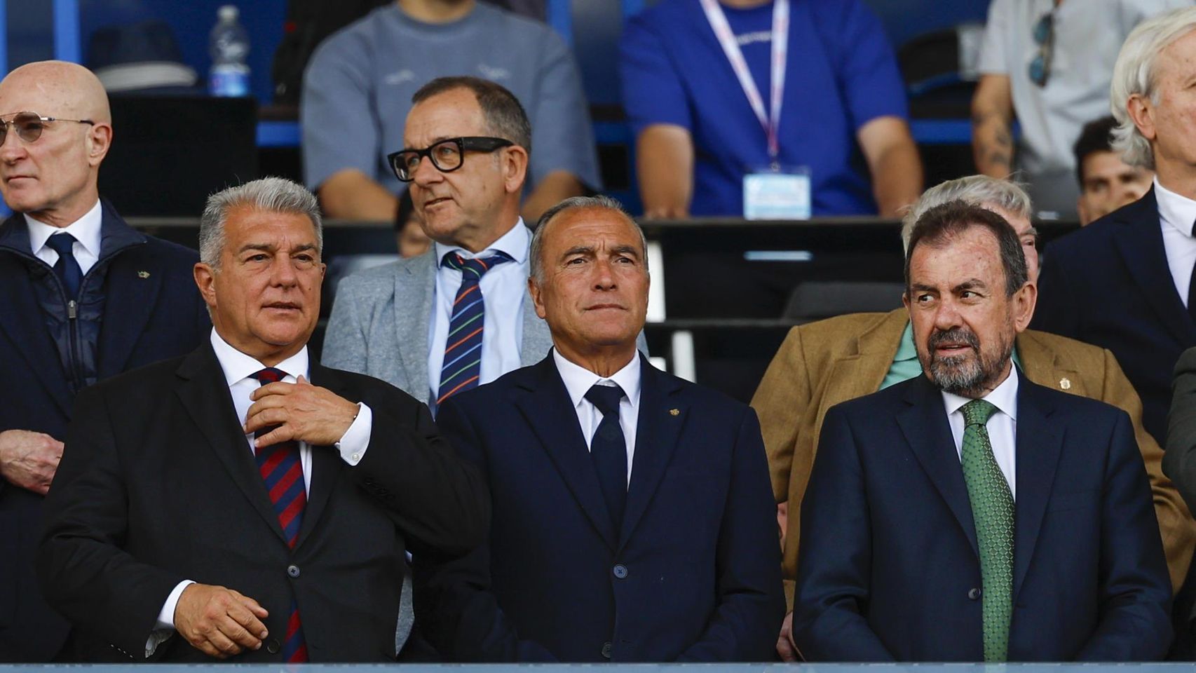 Joan Laporta, en el palco del Coliseum