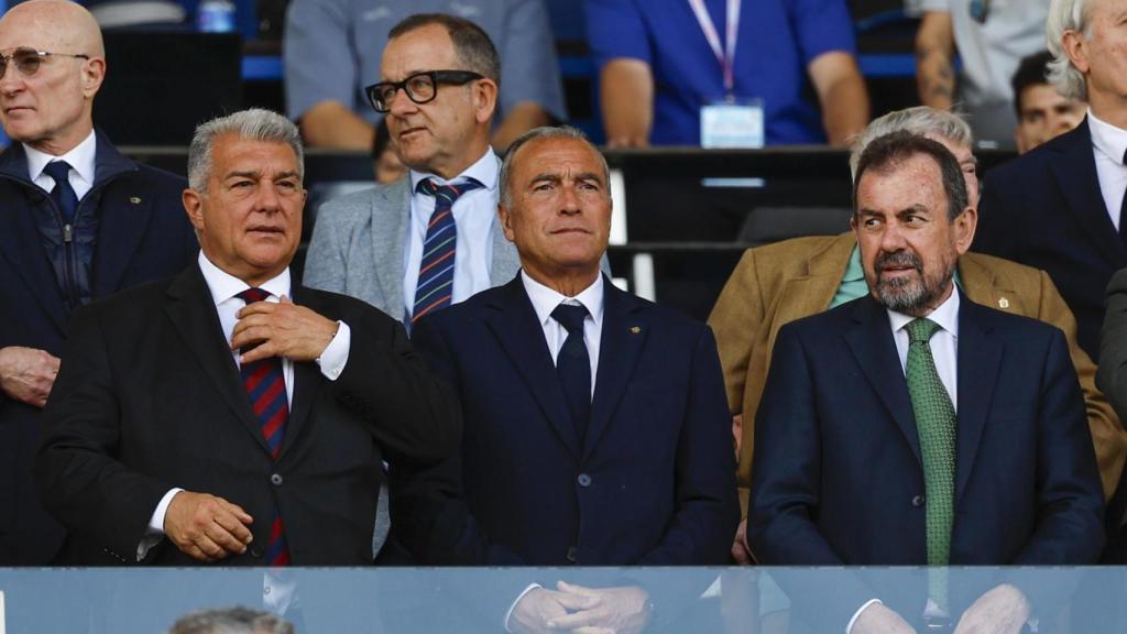 Joan Laporta, en el palco del Coliseum